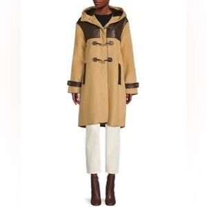 Sold NWT REBECCA MINKOFF Faux-Leather Yoke Toggle Coat